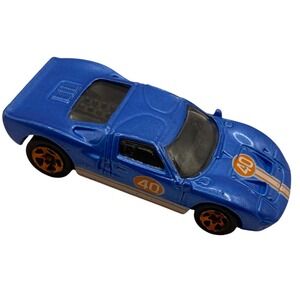 VTG Hot Wheels Ford GT-40 Blue Racing #40 Diecast Car 1999 Malaysia 1/64 Scale